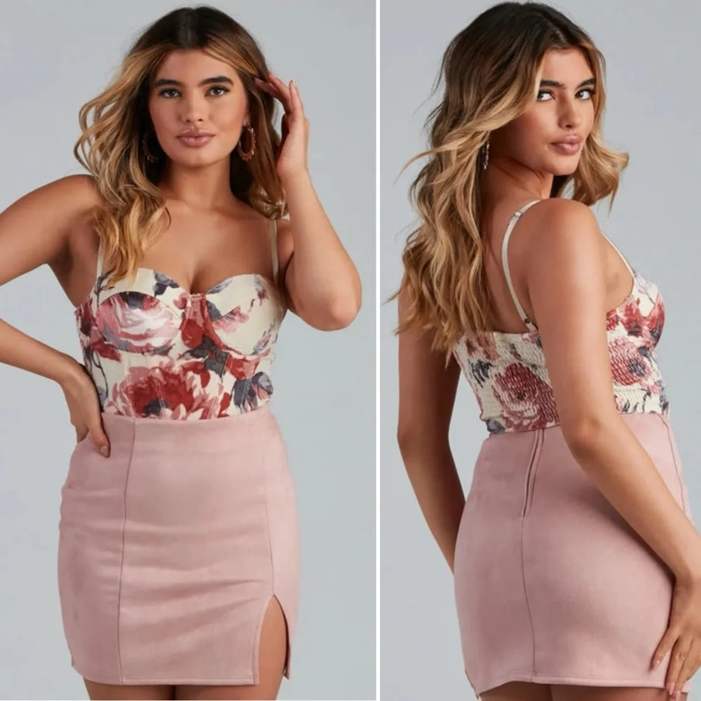 Windsor | All For Florals Velvet Burnout Bustier Corset - M - Picture 1 of 7